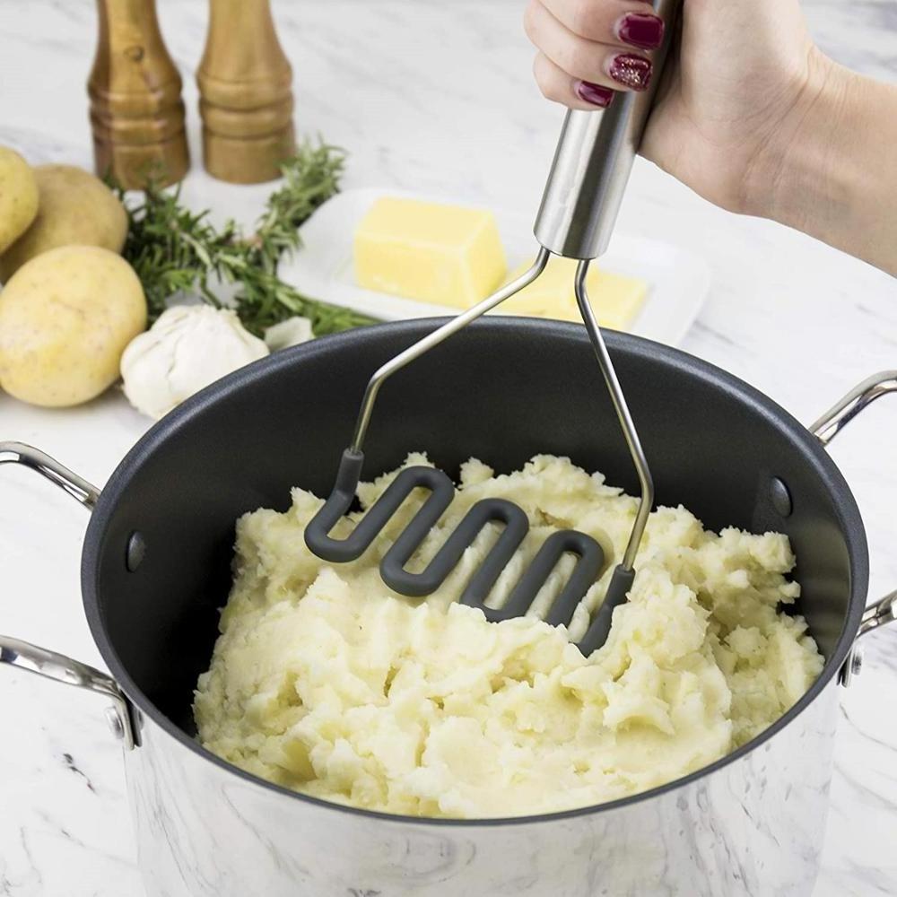 Meat Fruit Stainless Steel Potato Masher With Silicone