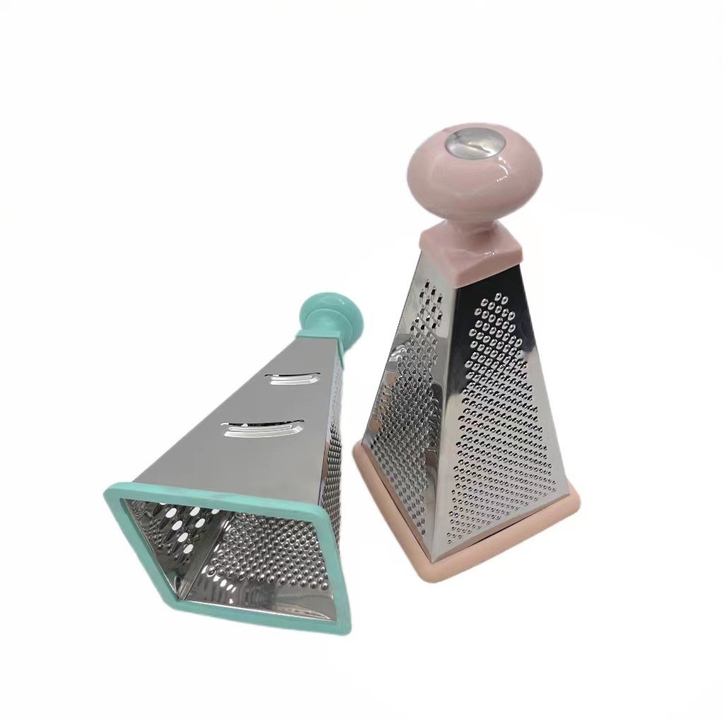 Three sided stainless steel 9 inch garlic ginger and garlic triangle potato handpress chopper grater