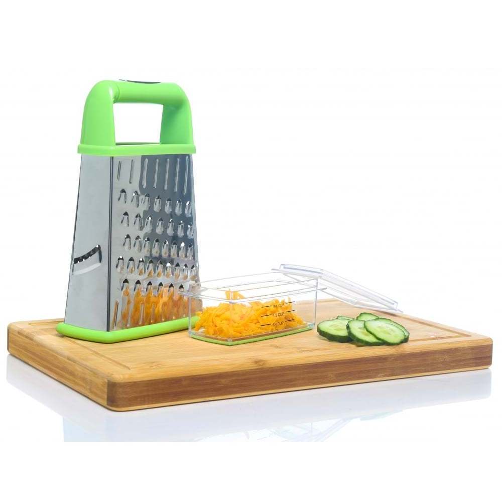 4 Side Stainless Steel Kitchen Coconut Grater With Plastic Container