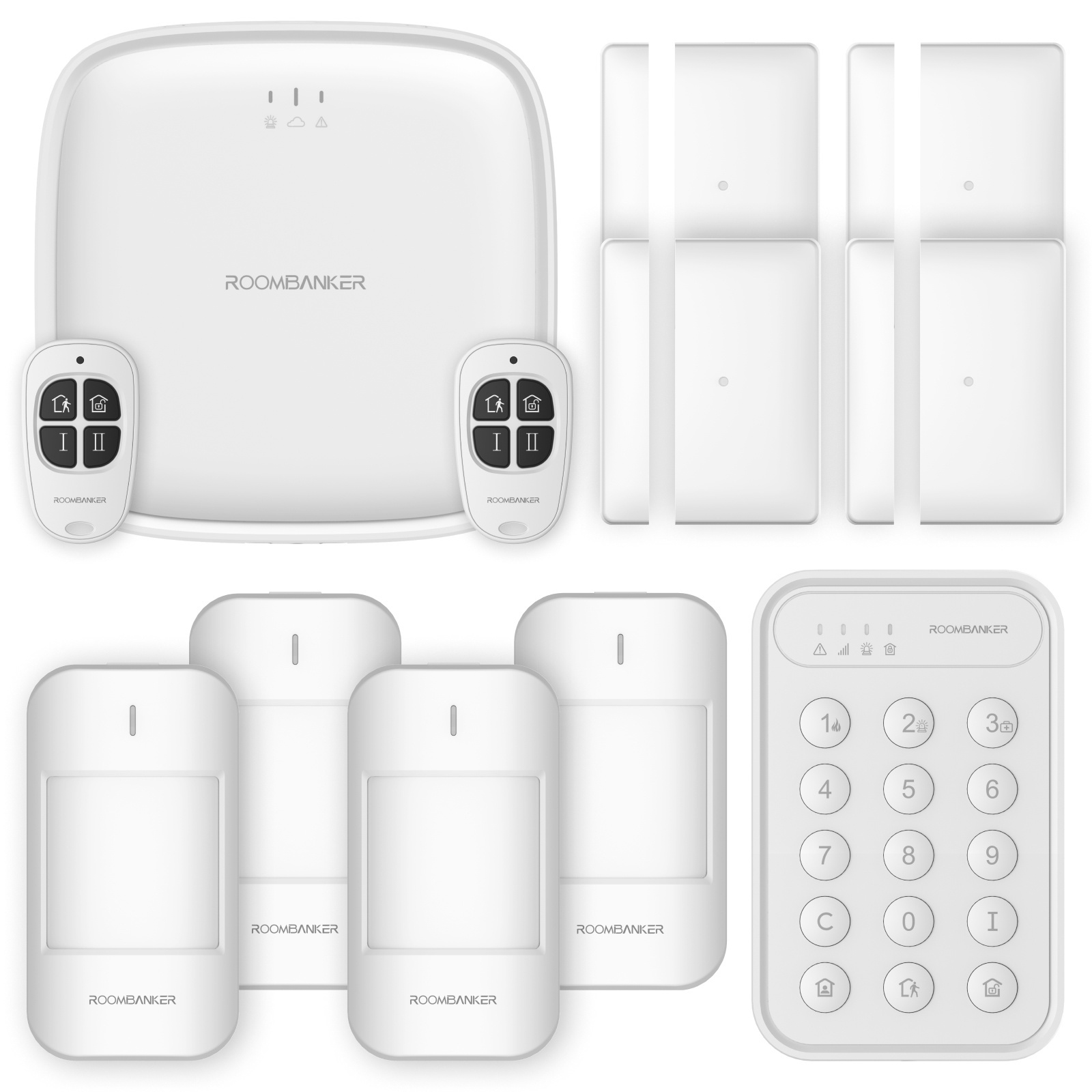 Roomanker Wireless Zigbee Ble Smart Home Security GSM SMS Alarm System Kit With Motion Detector