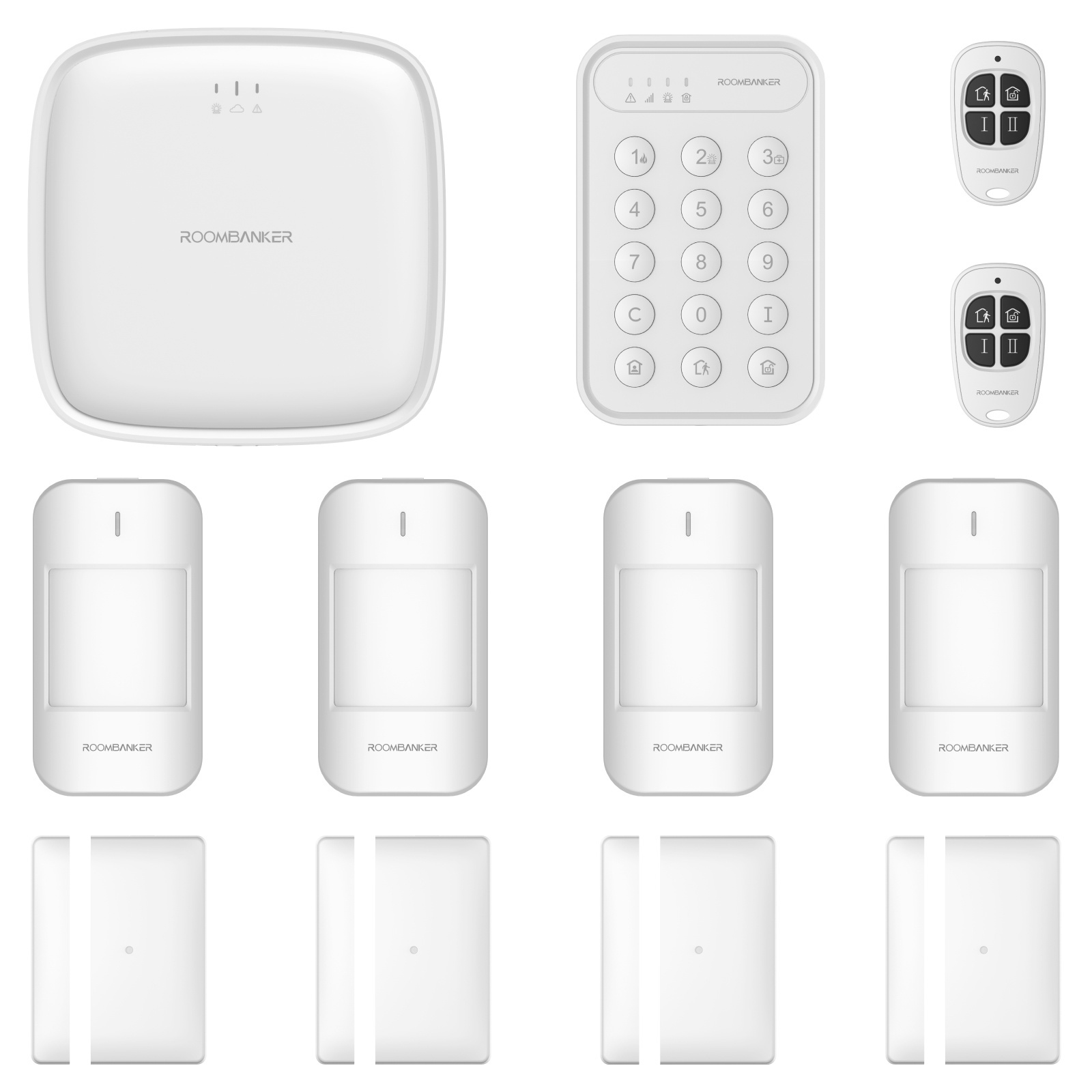 Roombanker 2024 GSM WIFI Zigbee Ble Wireless Home Security System Smart Alarm Kit With PIR Motion Sensor Door Sensor