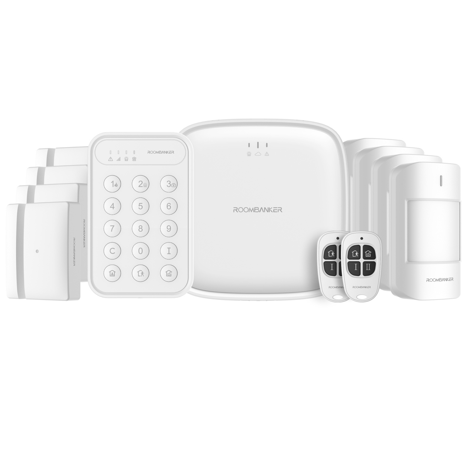 Roomanker Wireless Zigbee Ble Smart Home Security GSM SMS Alarm System Kit With Motion Detector