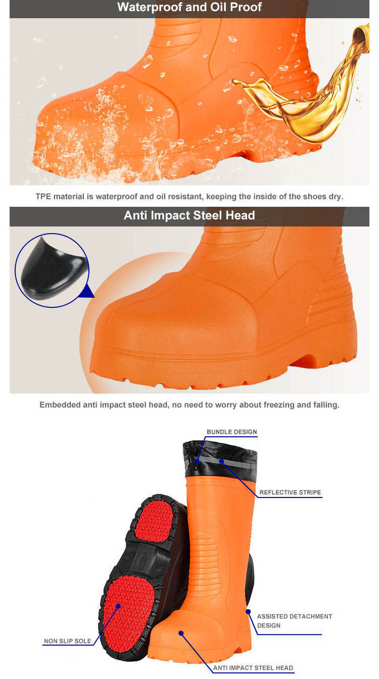 High Quality Lightweight Outdoor Activity Anti-Skid Waterproof Fisherman Fishing Safety Work Eva Rubber Foam Rain Boots