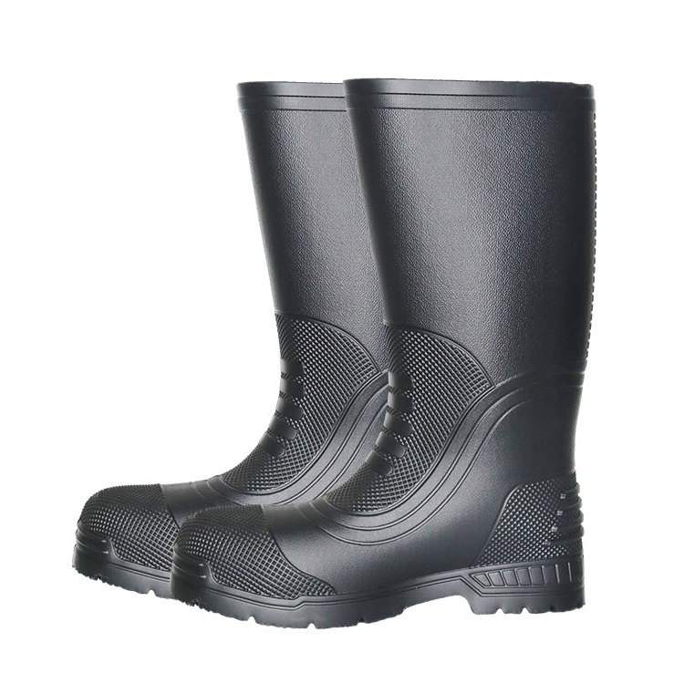 Lightweight Non Slip Anti-Fouling Anti Smashing Composite Toe Cap Safety Work Water Proof Eva Foam Rain Boots For Men