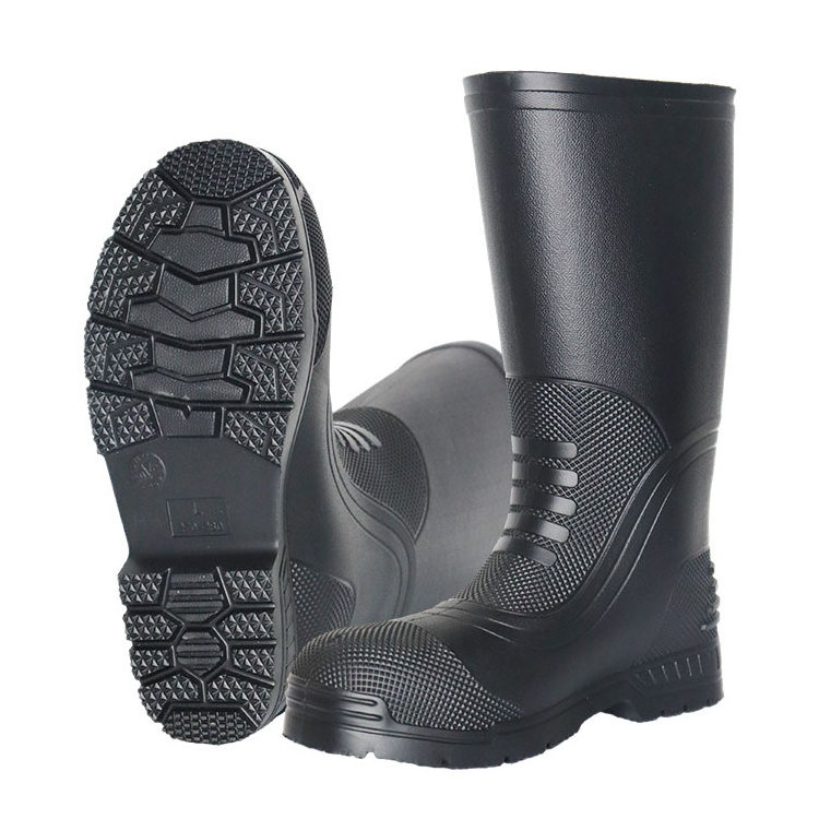 Lightweight Non Slip Anti-Fouling Anti Smashing Composite Toe Cap Safety Work Water Proof Eva Foam Rain Boots For Men