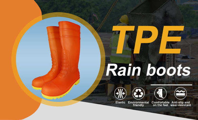 Wholesale Men Waterproof Comfortable Lightweight Anti-Fouling Labor Protection Safety Work Tpe Anti Slip Rain Boots