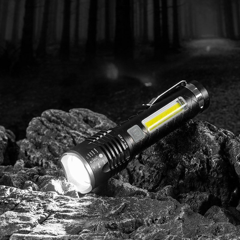 15W Super Bright Spotlight 1500mAh Laser 5050 COB LED Light Zoomable Waterproof Camping Tactical Flashlight Torch Long Range