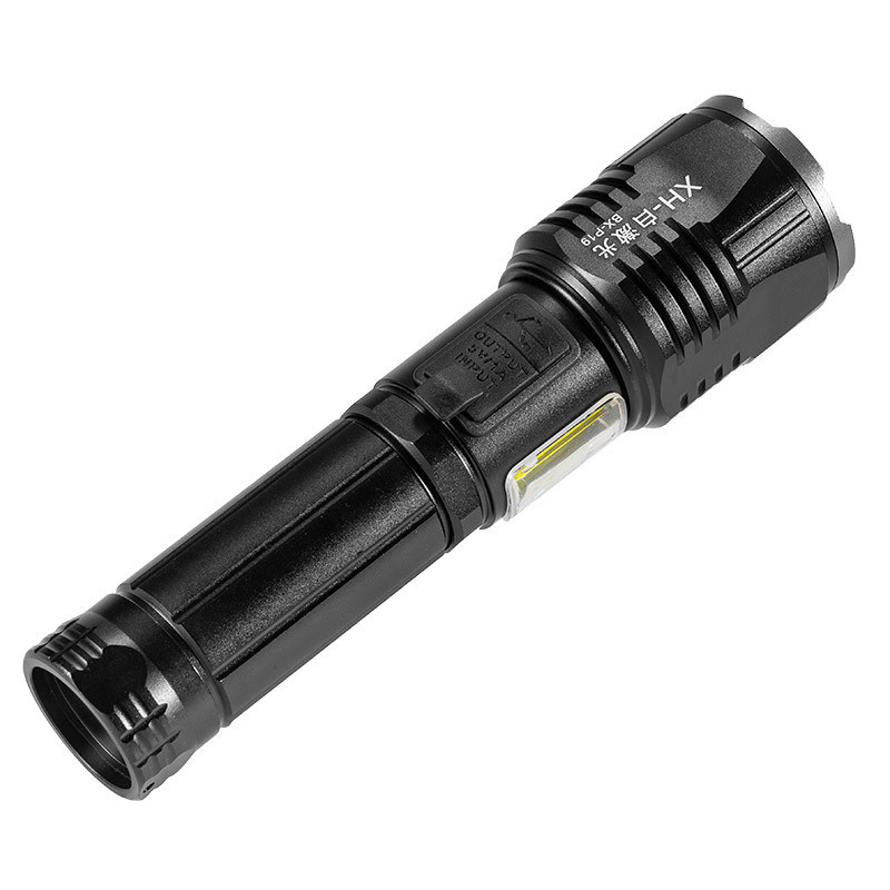 Most Powerful 15W Zoomable Emergency Warning Flash Light COB LED Torch Flashlight with White Laser Lamp