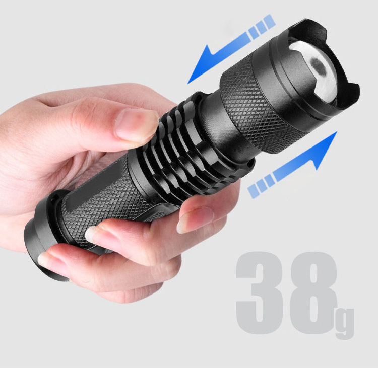 Free Laser Logo 3 Work Mode Aluminium Alloy Zoom Focus Mini Small Portable Pocket LED Light Hospital Tactical Flashlight