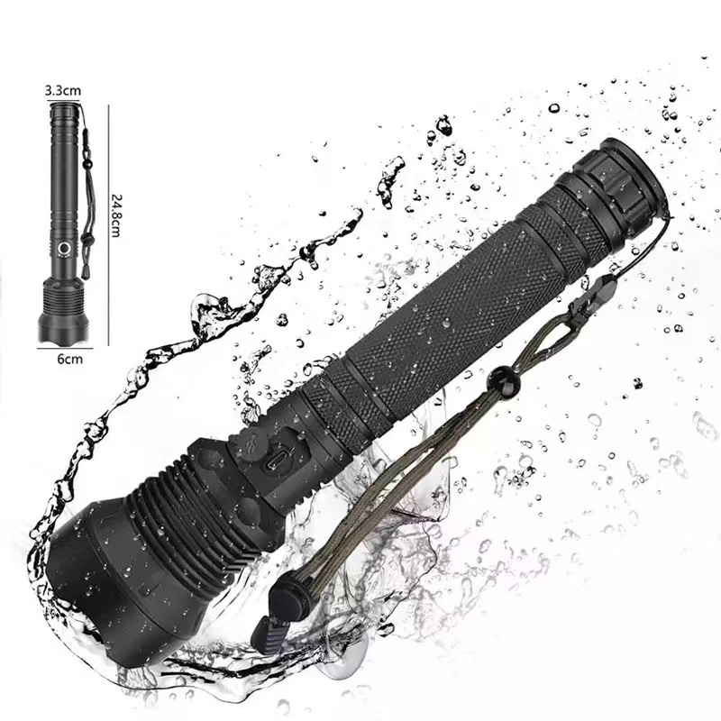 Strong Brightness High Powerful USB Rechargeable Battery Zoomable LED Torch Telescopic Tactical Flashlights P70 2*26650