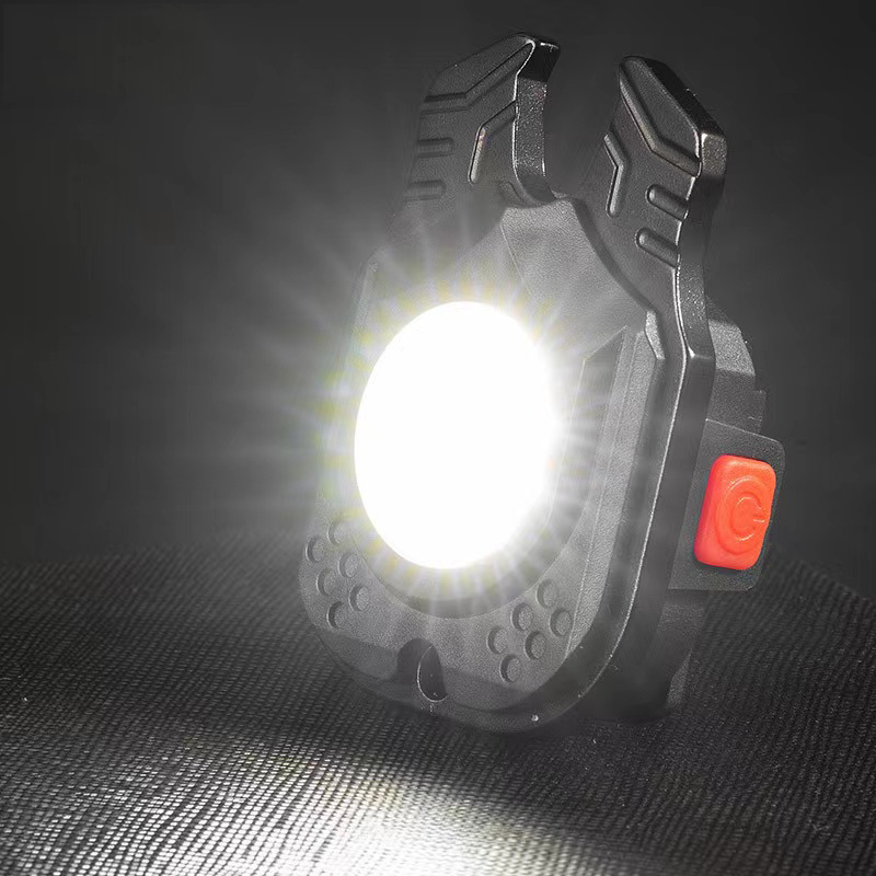 Strong Magnet LED Pocket Flashlight 7 Work Light Modes Rechargeable Portable Mini COB Keychain Light with Lanyard