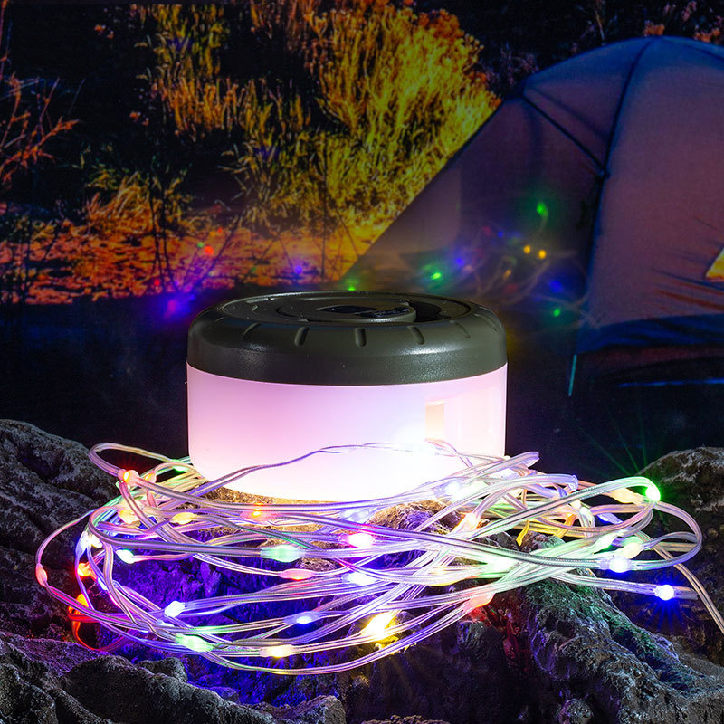 New Outdoor Waterproof Multifunction Tent Lamp Camping Lantern Decorative Atmosphere String Lights with 8 Meters LED Gift Box 75