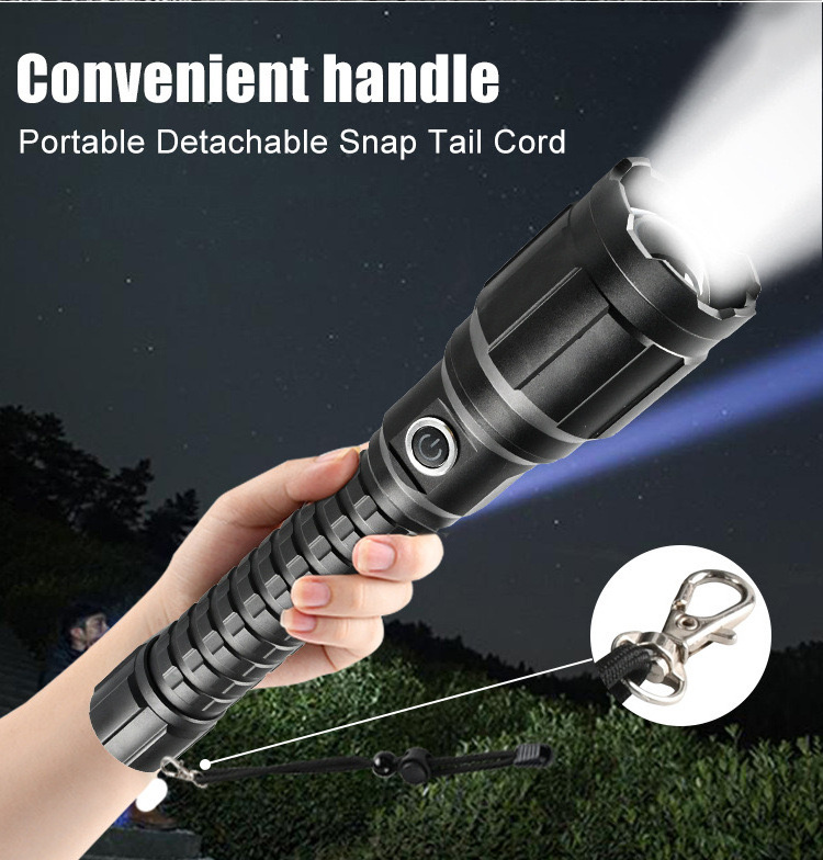 Super Bright Linterna 2*26650 5000mAh USB Rechargeable Big COB LED Spotlight Tactical Flashlights High Lumens 100000