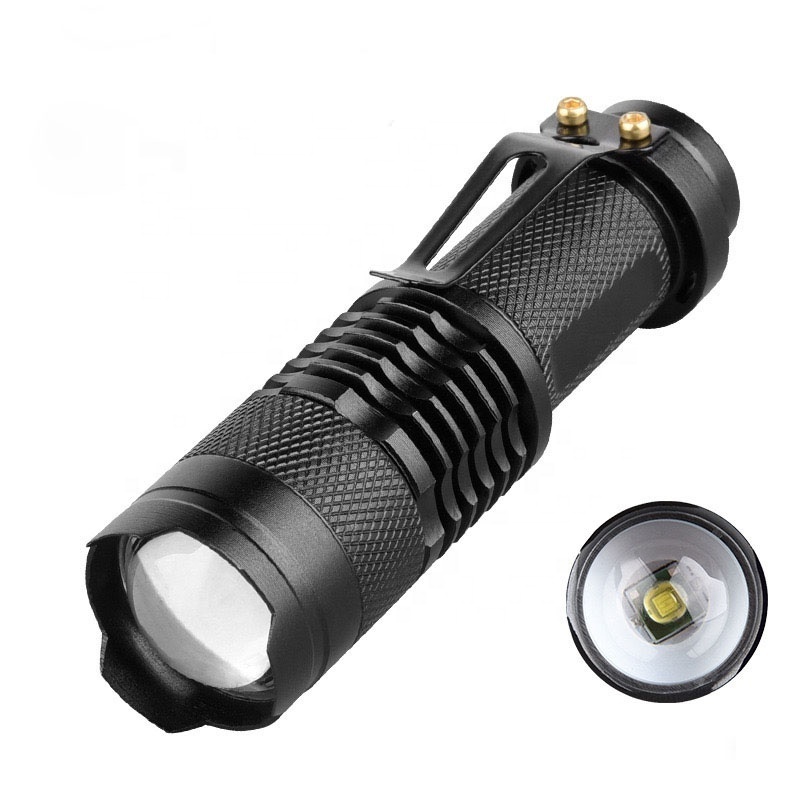 Free Laser Logo 3 Work Mode Aluminium Alloy Zoom Focus Mini Small Portable Pocket LED Light Hospital Tactical Flashlight