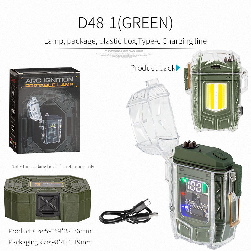 Outdoor Tools Small COB USB Rechargeable LED Torch Flashlight Cigar Lighter with Multifunctional Flash Light