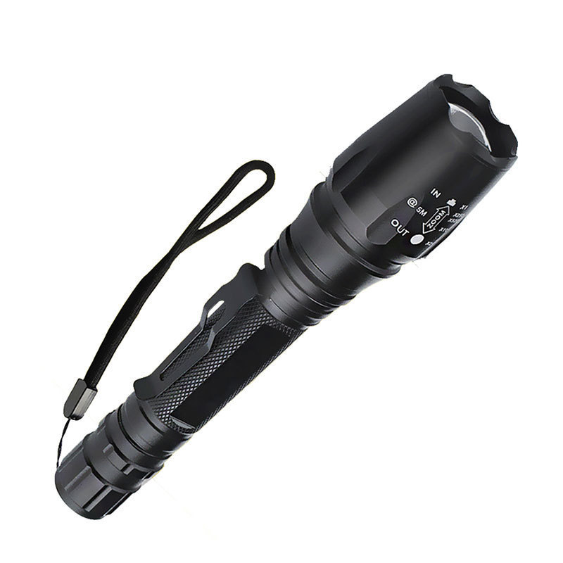 5 Work Modes Self Defense Tactical Flashlight Powerful Torch T6 Large LED Zoom Flashlight for Outdoor Camping Hunting Security