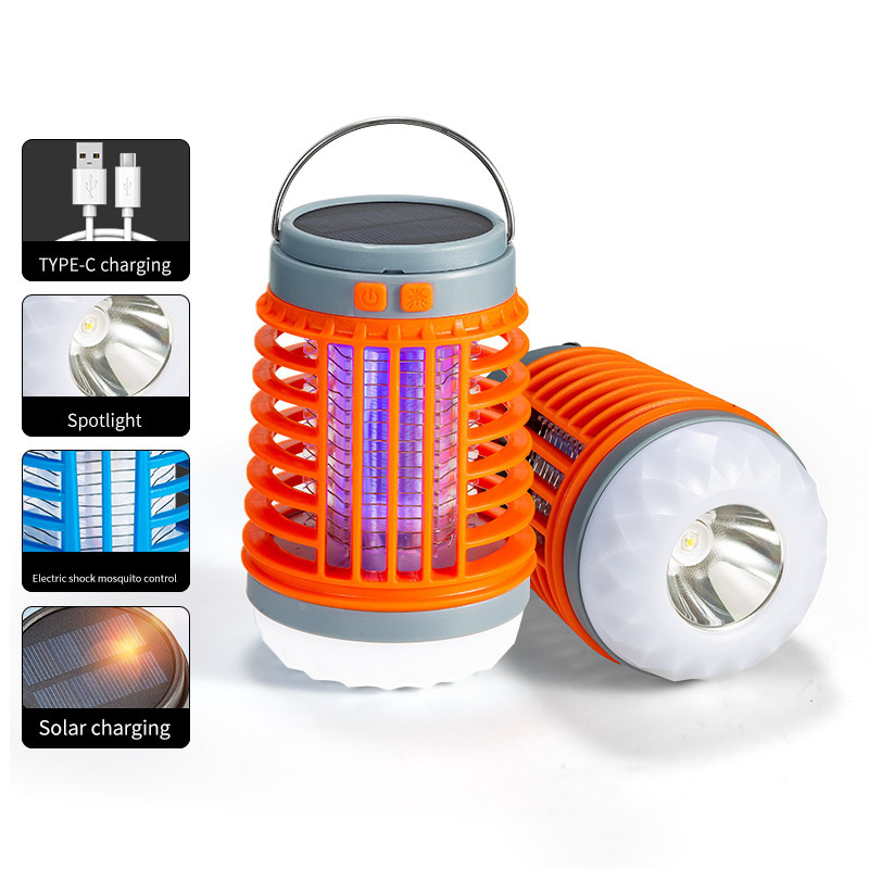 Amazon Best Seller Outdoor Summer Bug Zappers USB Rechargeable Mosquito Repellent Killer Lamp Led Lanterns Solar Lamp Camping