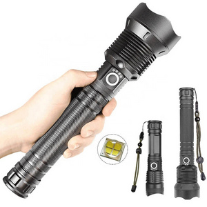 Strong Brightness High Powerful USB Rechargeable Battery Zoomable LED Torch Telescopic Tactical Flashlights P70 2*26650