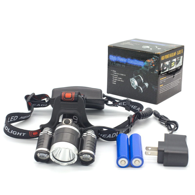 3LED High Power T6 USB Rechargeable Super Bright Headlamp Outdoor Camping Hunting Searching Bicycling Head Light