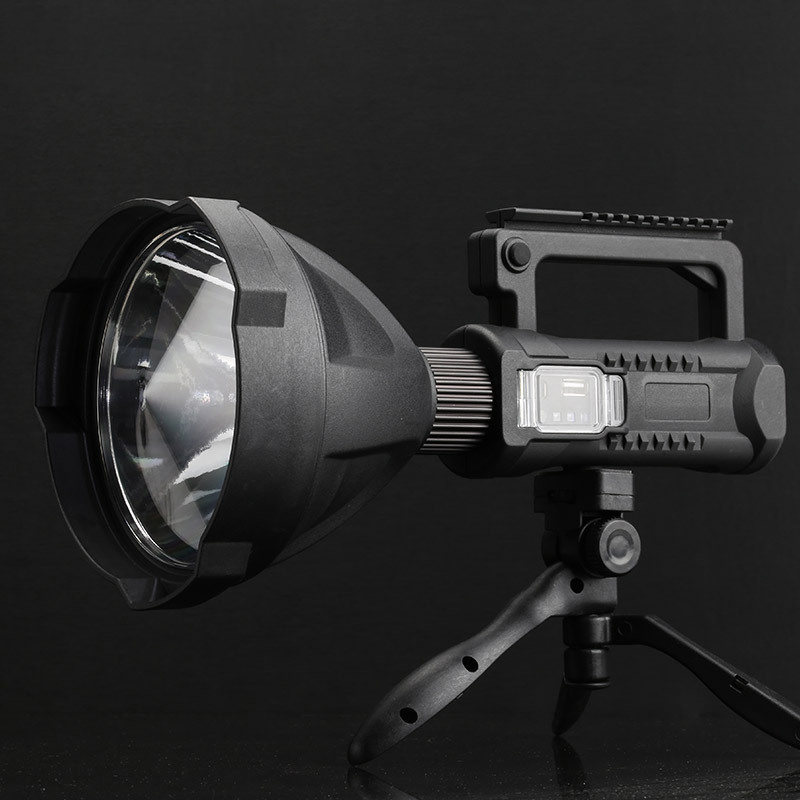 Portable Handheld Tripod 4 Modes 90000 Lumen LED Super Bright Searchlight Rechargeable Spotlight Flashlight