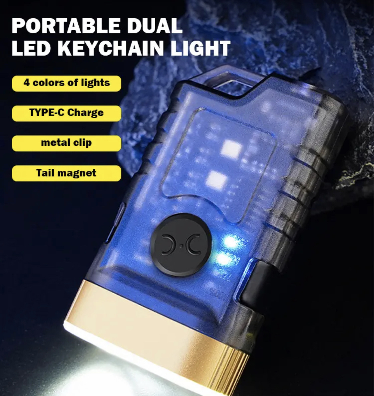 Dual LED Rechargeable Mini Portable Emergency Light Strong Magnet Work Light EDC Small Flashlight Pocket Rechargeable Battery 75