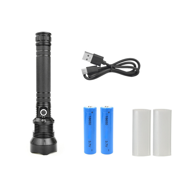 Strong Brightness High Powerful USB Rechargeable Battery Zoomable LED Torch Telescopic Tactical Flashlights P70 2*26650