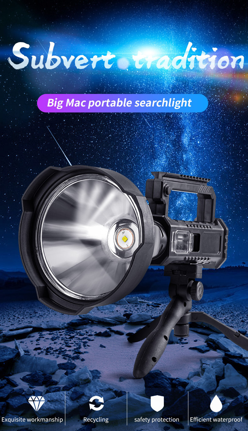 Most Powerful 90000 Lumen Super Bright Spotlight Torch Light USB Rechargeable Power Bank Long Range LED Searchlight Flashlights