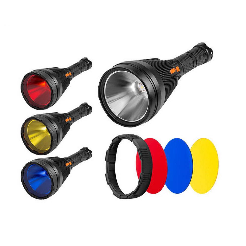 Newest Waterproof Super Bright Tricolor Lampshade USB Rechargeable Searchlight Long Range Powerful Big P50 Flashlight 90000