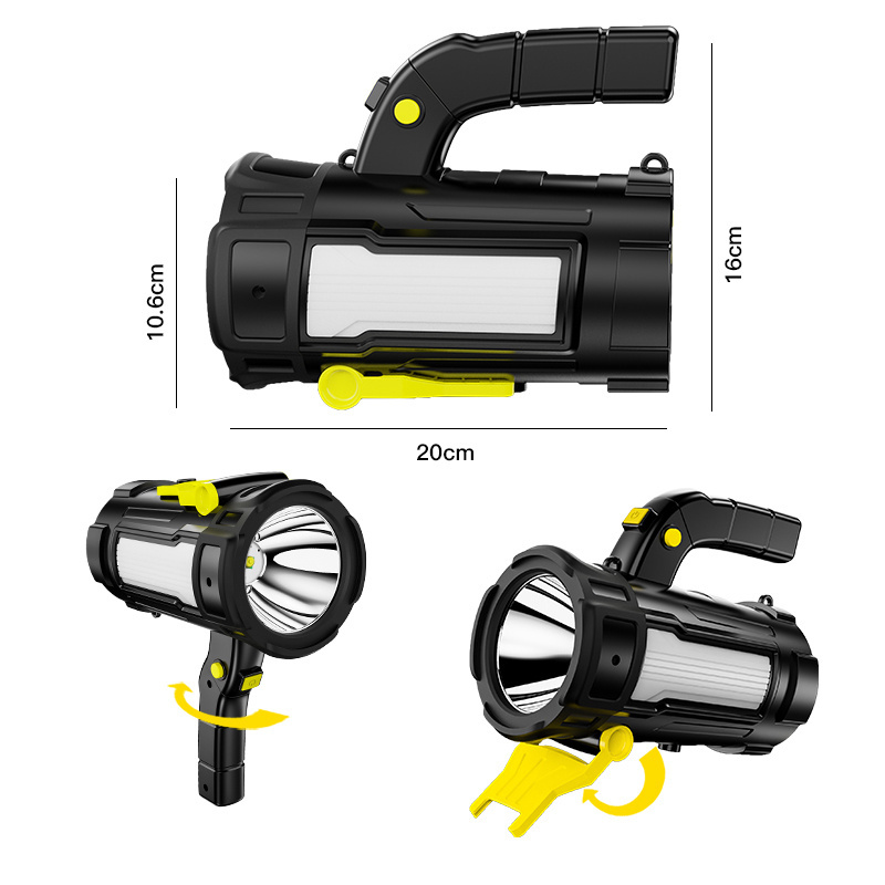 Multifunction Super Bright Most Powerful LED Spotlight USB Rechargeable COB LED Rotate Portable Handheld Flashlight Searchlight