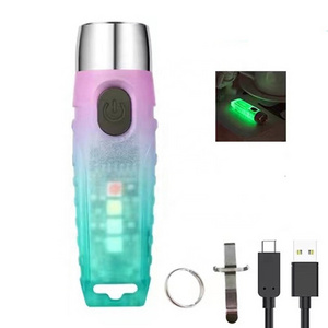 Portable Type-C Rechargeable S12 Plus High Lumen Fluorescent LED Emergency Flash Light Car Repair Keychain Flashlight