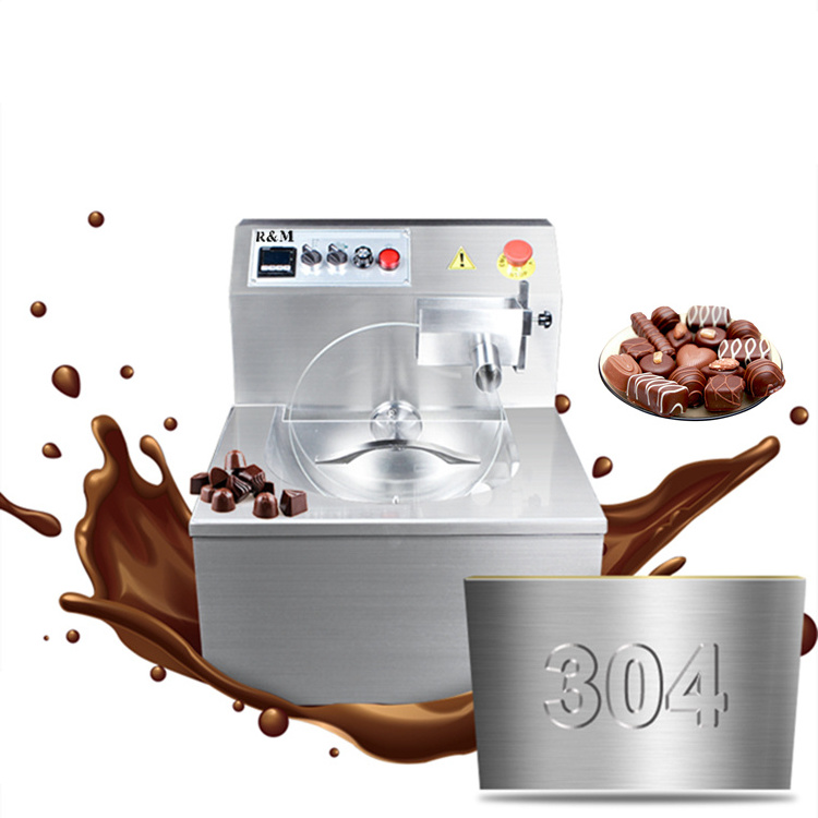 Mini steel automatic hot chocolate tempering chocolate wheel temperer meter machine with vibrator tap modern storage tank 5 8 kg