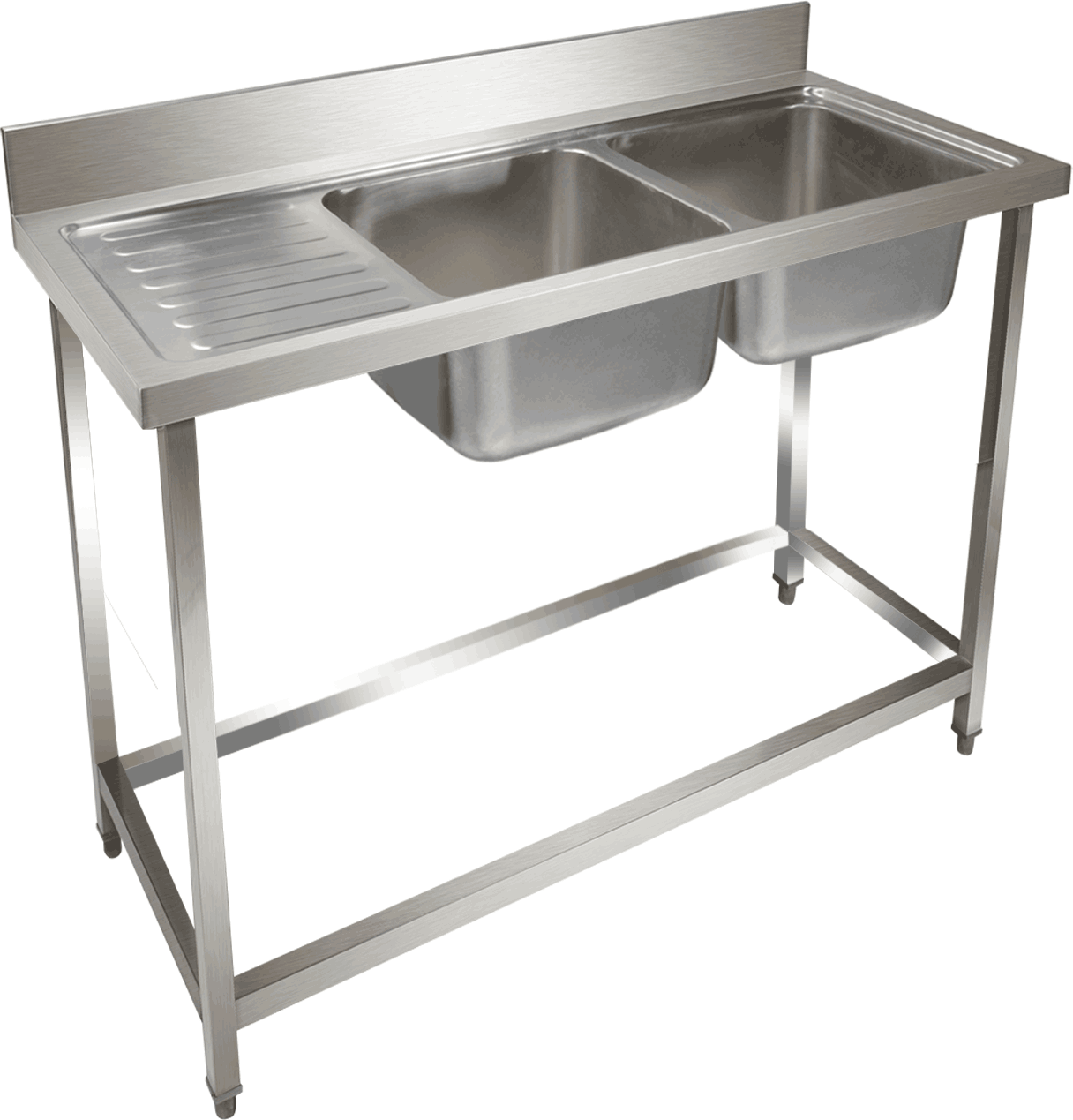 Commercial restaurant kitchen 304 stainless steel sink fish cleaning prep work table with double sink washers counter suppliers