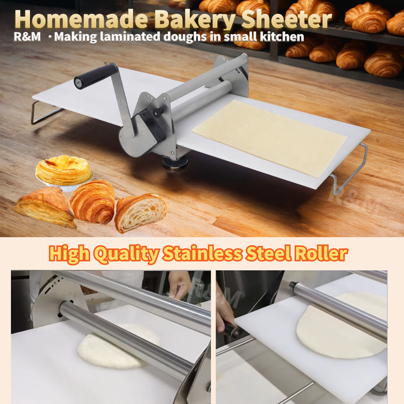 foldable manual commercial dough sheeter laminator for pastry for dough pressing croissants Japanese pastry roll making	machine