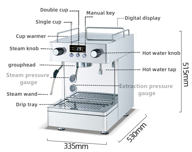 Office handy maquina de cafe astoria espresso machine coffee semi auto automatica rotary pump java and milk frother retro china