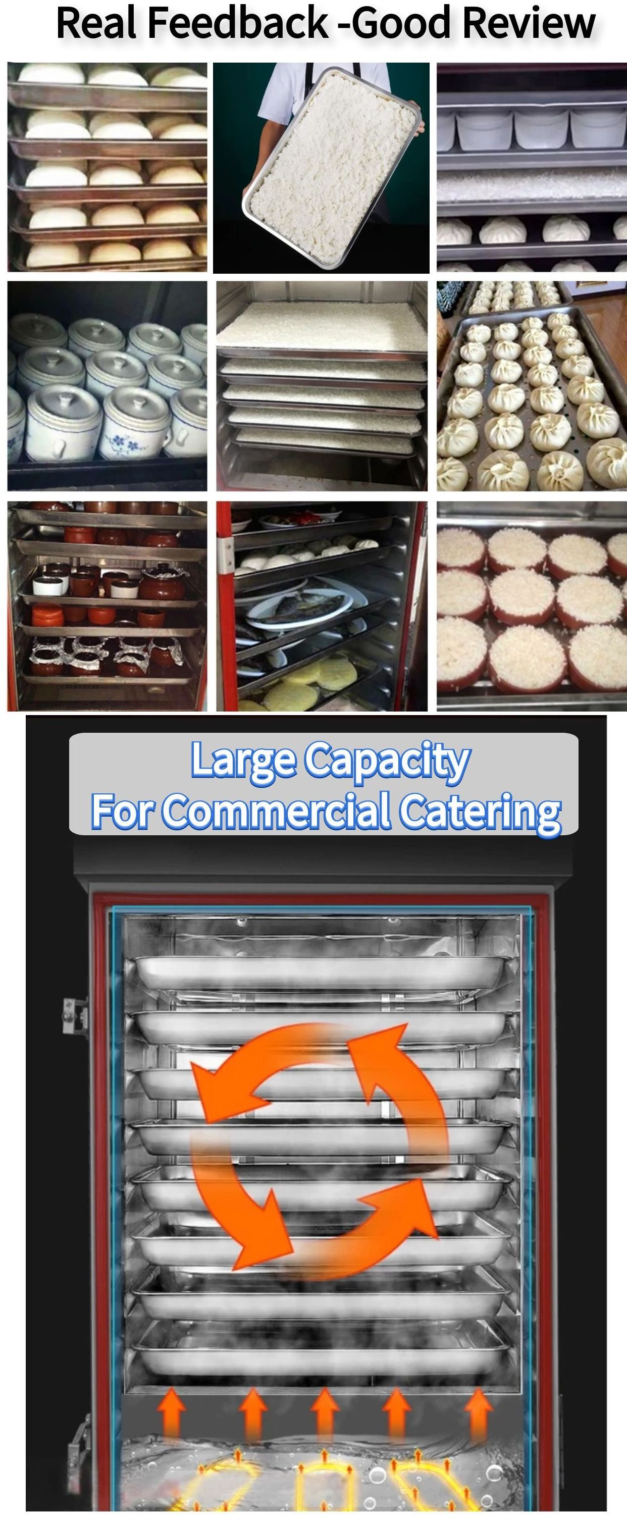 Electric gas chicken seafood stainless steel mini dim sum industrial commercial dumpling momo rice food steamers cooker cabinet