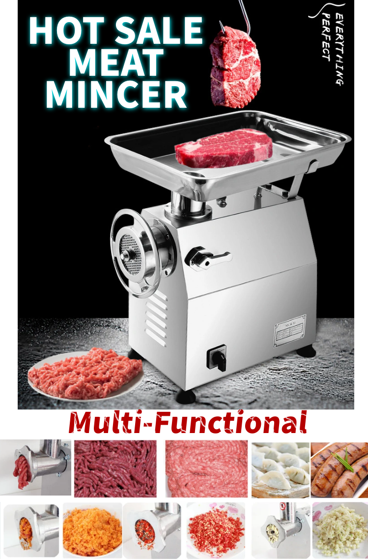 A Commercial industrial electric pork mince meat mincer grinders slicers 52 42 22 12 grind keema mill chopper processing machine