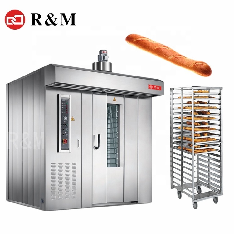 Gas diesel electric Industrial rotary oven for bakery sale bread baking,Italy commercial 8 16 32 64 trays rack rotary oven price