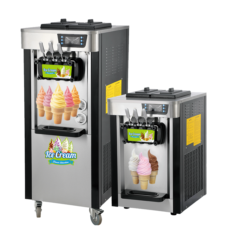 Commercial used chocolate countertop mobile domestic japanese multi flavor soft serve ice cream machine churner maker dispenser