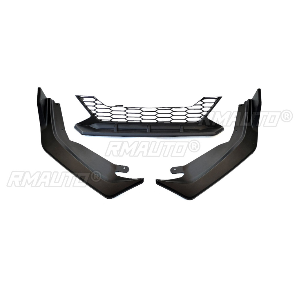 Front Bumper Lip Spoiler With Bottom Honeycomb Grill ABS Body Kit Front Skirt Exterior Parts For Nissan Sentra Sylphy 2020-2022