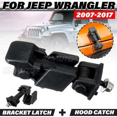 1X Black Car Engine Lock Hood Latch Catch Cover ABS Car Exterior Accessories For Jeep/Wrangler TJ 1997-2006