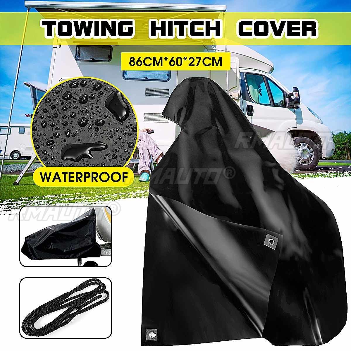 Black Red Blue PVC Car Waterproof Trailer Towing Hook Connector Hitch Cover For Caravan Tailer Hitch Coupling Lock Dust Protect