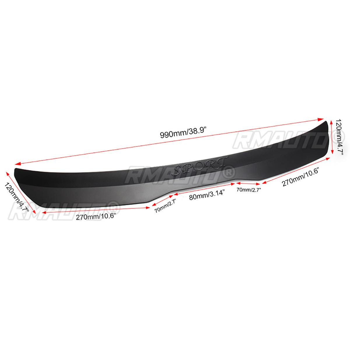 Universal 99CM Matte Black ABS Rear Window Roof Spoiler Decorate Strips Fit Hatchback Car For VW Golf MK7 MK7.5 2014-2018