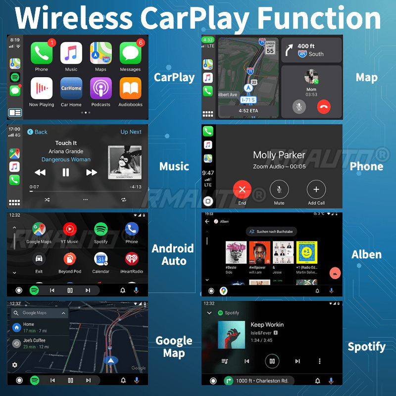 RMAUTO Wireless Apple CarPlay MIB MIB2 for Audi Q7 2016-2019 Android Auto Mirror Link AirPlay Support Reverse image Car Play