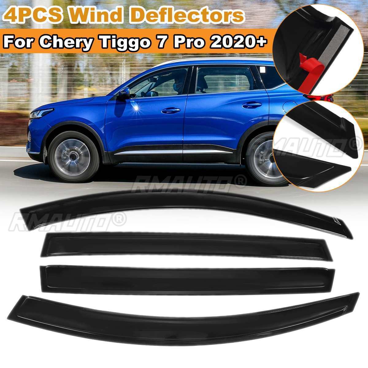 High Quality Side Window Deflector Window Visor Vent Sun Shade For Chery Tiggo 7 Pro 2020 2021 2022 Wind Shields Sun Rain Guard