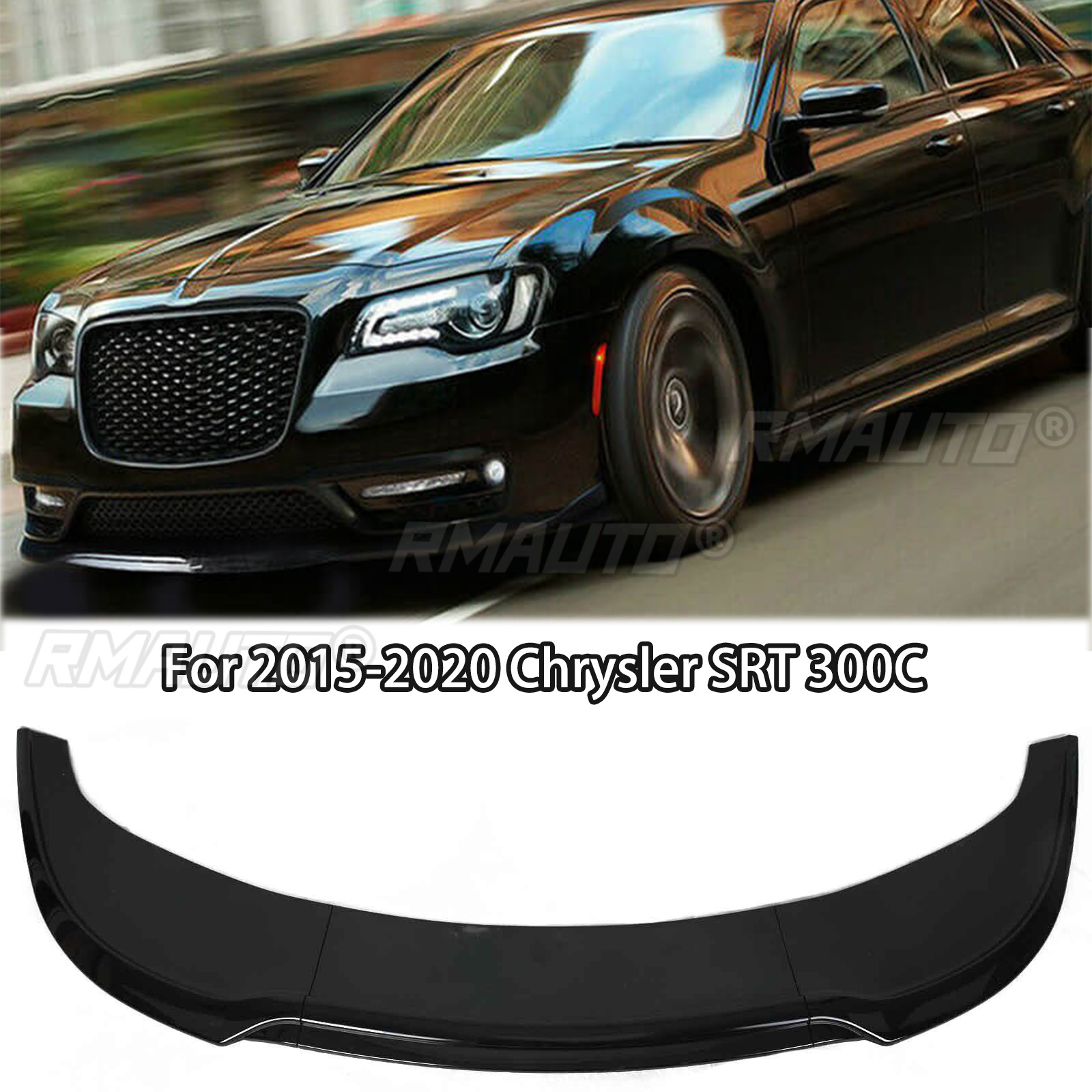 3Pcs Front Bumper Lip For 2015-2022 Chrysler SRT 300C Splitter Diffuser Spoiler Car Accessories Glossy Black Carbon Fiber Look