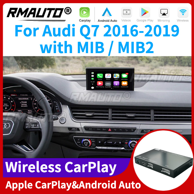 RMAUTO Wireless Apple CarPlay MIB MIB2 for Audi Q7 2016-2019 Android Auto Mirror Link AirPlay Support Reverse image Car Play