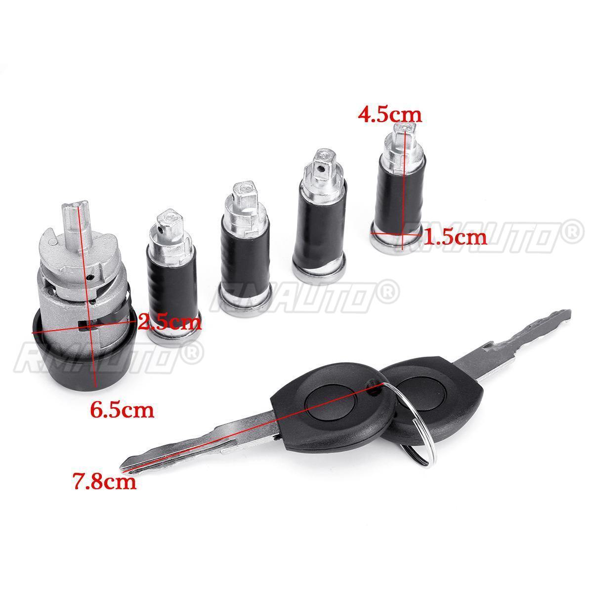 7pcs Ignition Switch 4 Door Lock Barrel 2 Keys Set For VW Transporter Caravelle T4  MK IV 1990-2003 Double Barn Doors