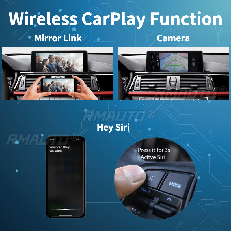 RMAUTO Wireless Apple CarPlay MMI for Audi Q7 2010-2015 Android Auto Mirror Link AirPlay Support Reverse image Car Play