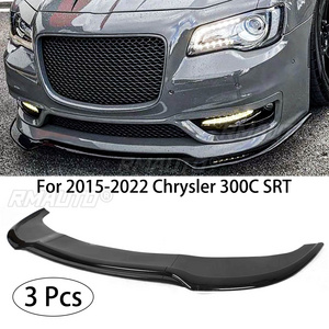 For 2015-2022 Chrysler SRT 300C 3Pcs Front Bumper Lip Splitter Diffuser Spoiler Car Accessories Glossy Black Carbon Fiber Look