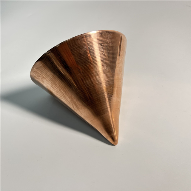 Popular copper hollow metal cone deep drawing spinning copper cones solid copper cone by cnc spinning